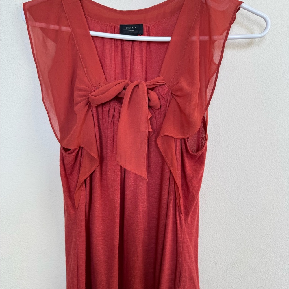 Deletta For Anthropologie Cap Sleeve Blouse (sort of a pretty burnt red color)